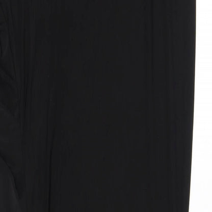 PRETTYLITTLETHING Womens Black Polyester Maxi Size 12 Off the Shoulder Pullover - Ruffled Hem