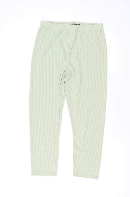 Womens UK Size 12 Boohoo  Chino Green Leggings