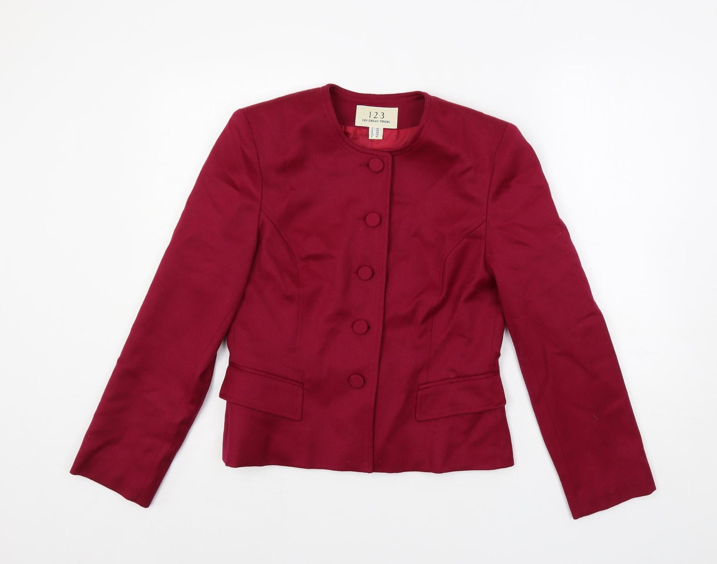 123 Un Deux Trois Womens Purple Jacket Blazer Size 12 Button