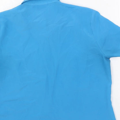 Womens UK Size 14 Classic Blue Basic Button-Up