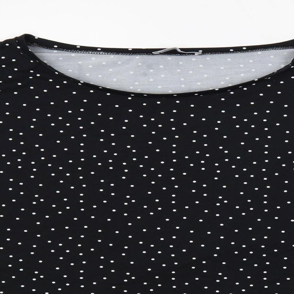 Womens UK Size L New Look Black Basic T-Shirt