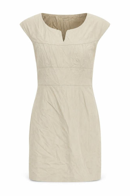 Kookai Womens Beige Cotton Mini Size 8 V-Neck Zip