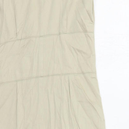 Kookai Womens Beige Cotton Mini Size 8 V-Neck Zip