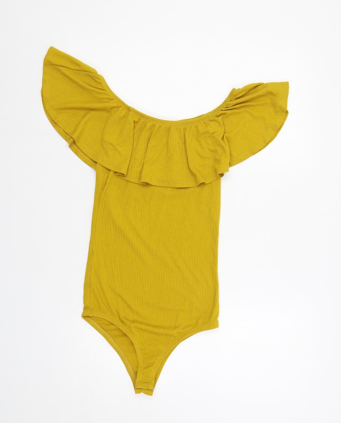 Very Womens Yellow Polyester Bodysuit One-Piece Size 8 Snap - Ribbed