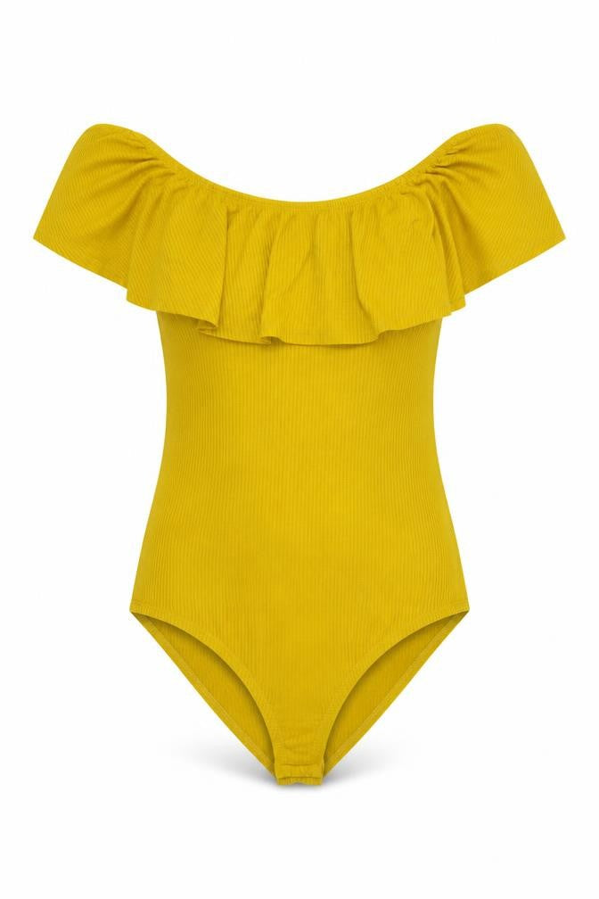 Womens UK Size 8 Very One-Piece Yellow Bodysuit