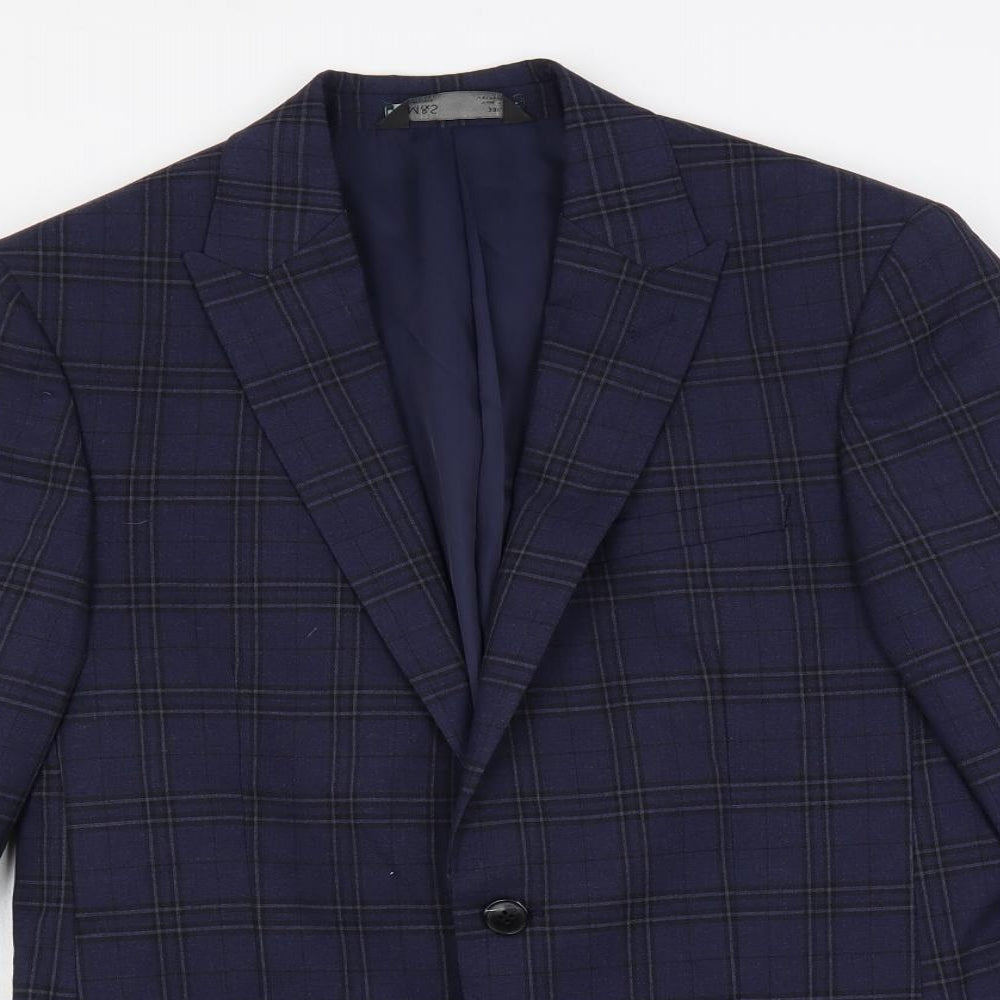Mens UK Size 38 Marks and Spencer Regular Blue Suit Jacket