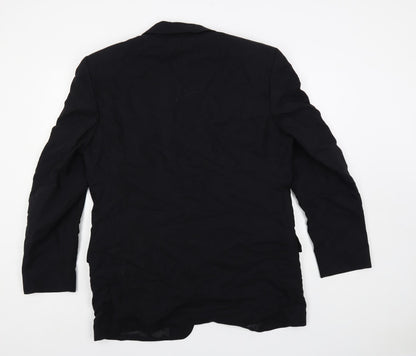 Simon Berwin Mens Black Wool Jacket Blazer Size 44 Regular