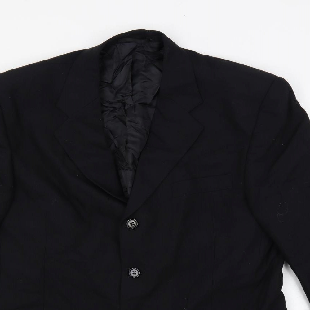 Simon Berwin Mens Black Wool Jacket Blazer Size 44 Regular