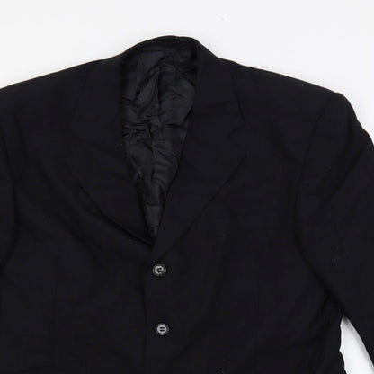 Simon Berwin Mens Black Wool Jacket Blazer Size 44 Regular