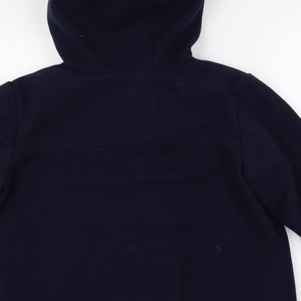 Divided by H&M Womens Blue Pea Coat Coat Size S Toggle - Hooded