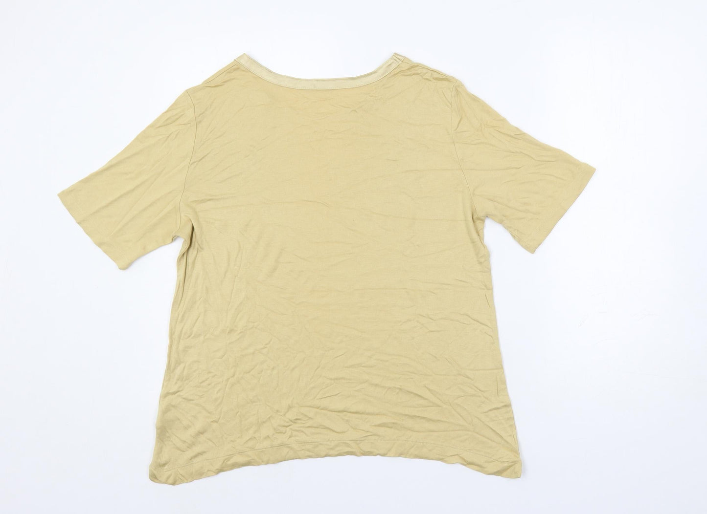 Womens UK Size 16 St Michael Beige Basic T-Shirt