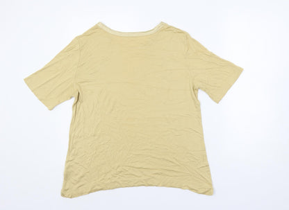 Womens UK Size 16 St Michael Beige Basic T-Shirt