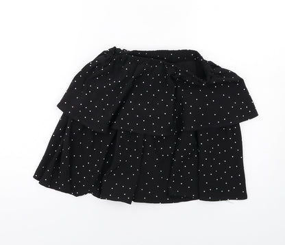 In the Style Womens Black Polka Dot Polyester A-Line Skirt Size 8
