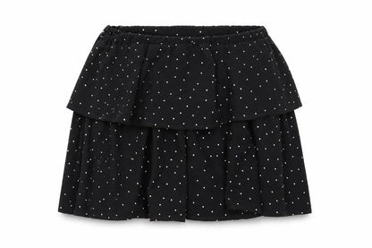 In the Style Womens Black Polka Dot Polyester A-Line Skirt Size 8