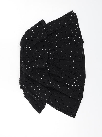 In the Style Womens Black Polka Dot Polyester A-Line Skirt Size 8