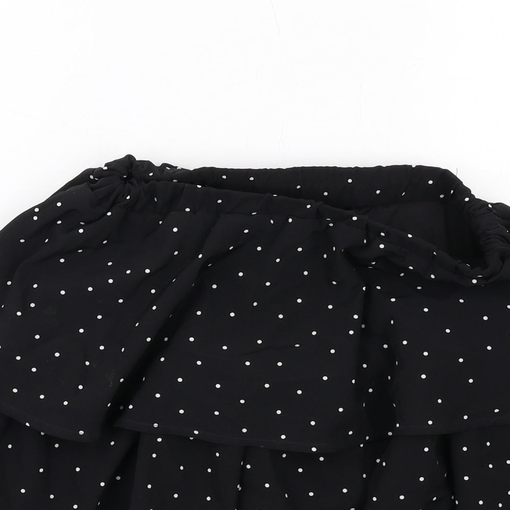 In the Style Womens Black Polka Dot Polyester A-Line Skirt Size 8