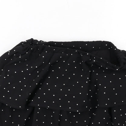 In the Style Womens Black Polka Dot Polyester A-Line Skirt Size 8