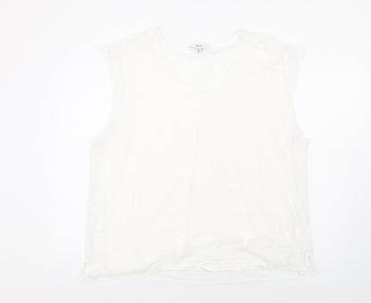 NEXT Womens White Viscose Basic Blouse Size 20 Round Neck