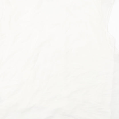 NEXT Womens White Viscose Basic Blouse Size 20 Round Neck