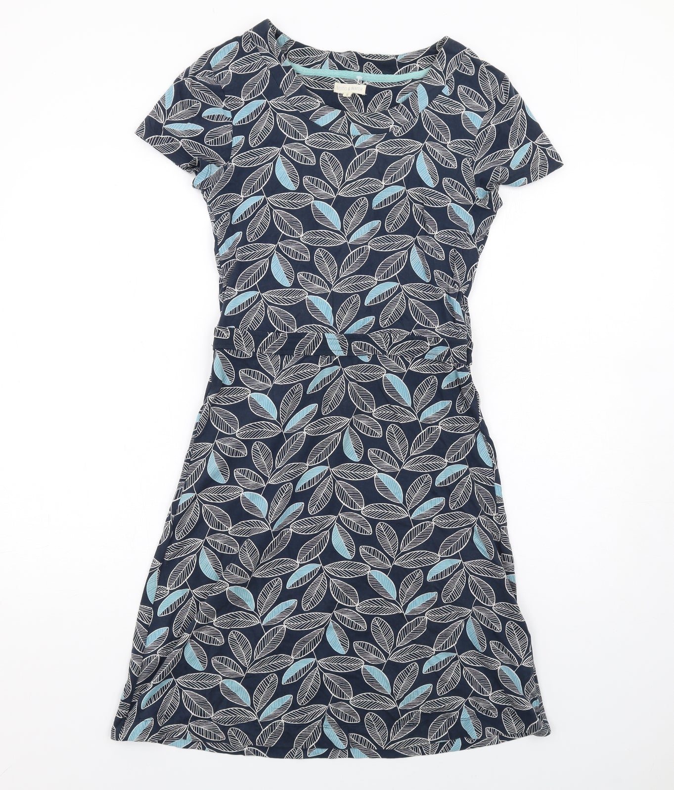 Mudd & Water Womens Blue Geometric Cotton A-Line Size 8 Round Neck Pullover