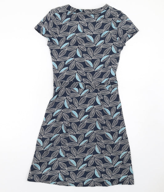 Mudd & Water Womens Blue Geometric Cotton A-Line Size 8 Round Neck Pullover