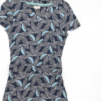 Mudd & Water Womens Blue Geometric Cotton A-Line Size 8 Round Neck Pullover