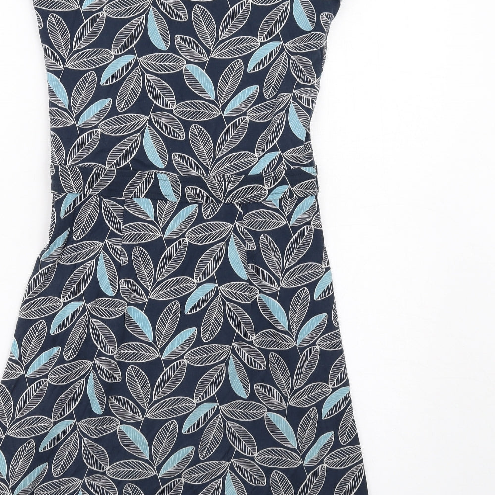 Mudd & Water Womens Blue Geometric Cotton A-Line Size 8 Round Neck Pullover