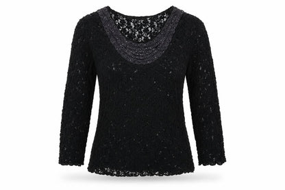 Womens UK Size 14 Per Una Black Basic T-Shirt