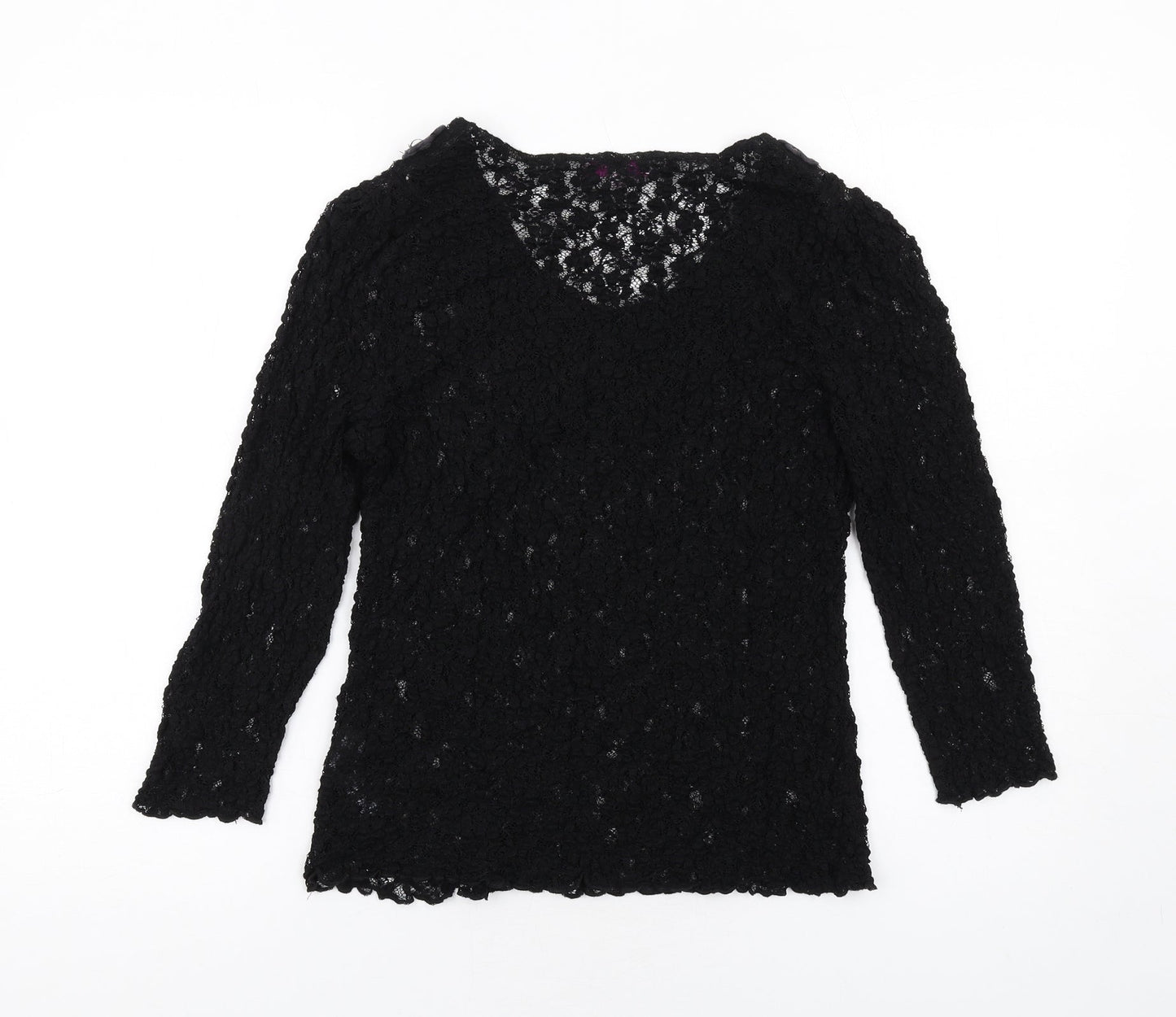 Womens UK Size 14 Per Una Black Basic T-Shirt