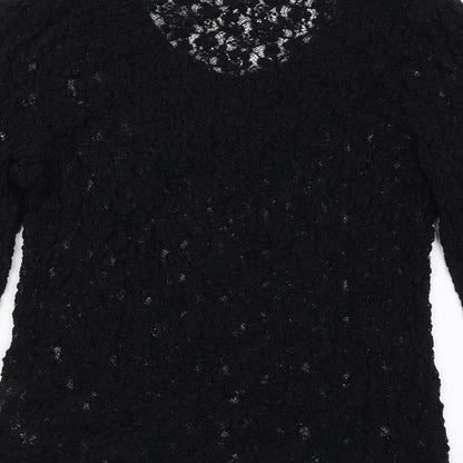 Womens UK Size 14 Per Una Black Basic T-Shirt