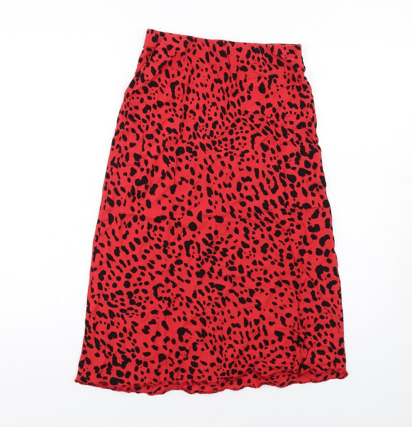 Nobody's Child Womens Red Animal Print Viscose A-Line Skirt Size 8