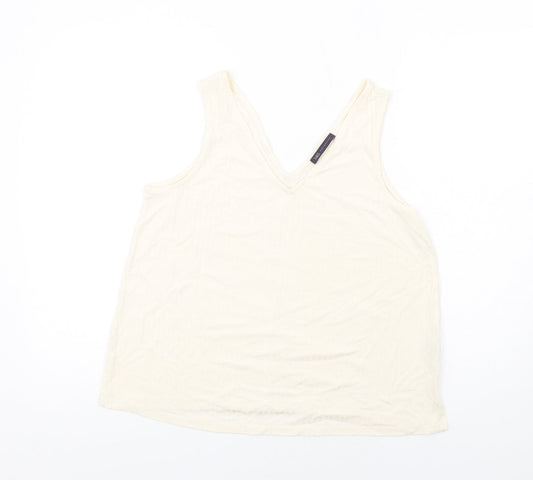 Womens UK Size 14 Marks and Spencer Ivory Basic Tank