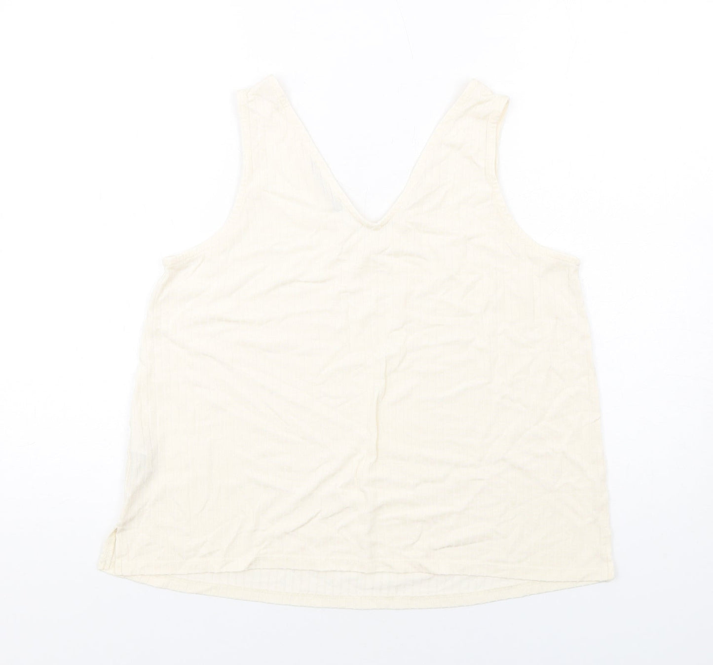 Womens UK Size 14 Marks and Spencer Ivory Basic Tank