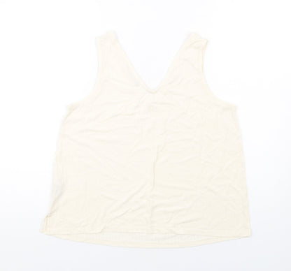 Womens UK Size 14 Marks and Spencer Ivory Basic Tank