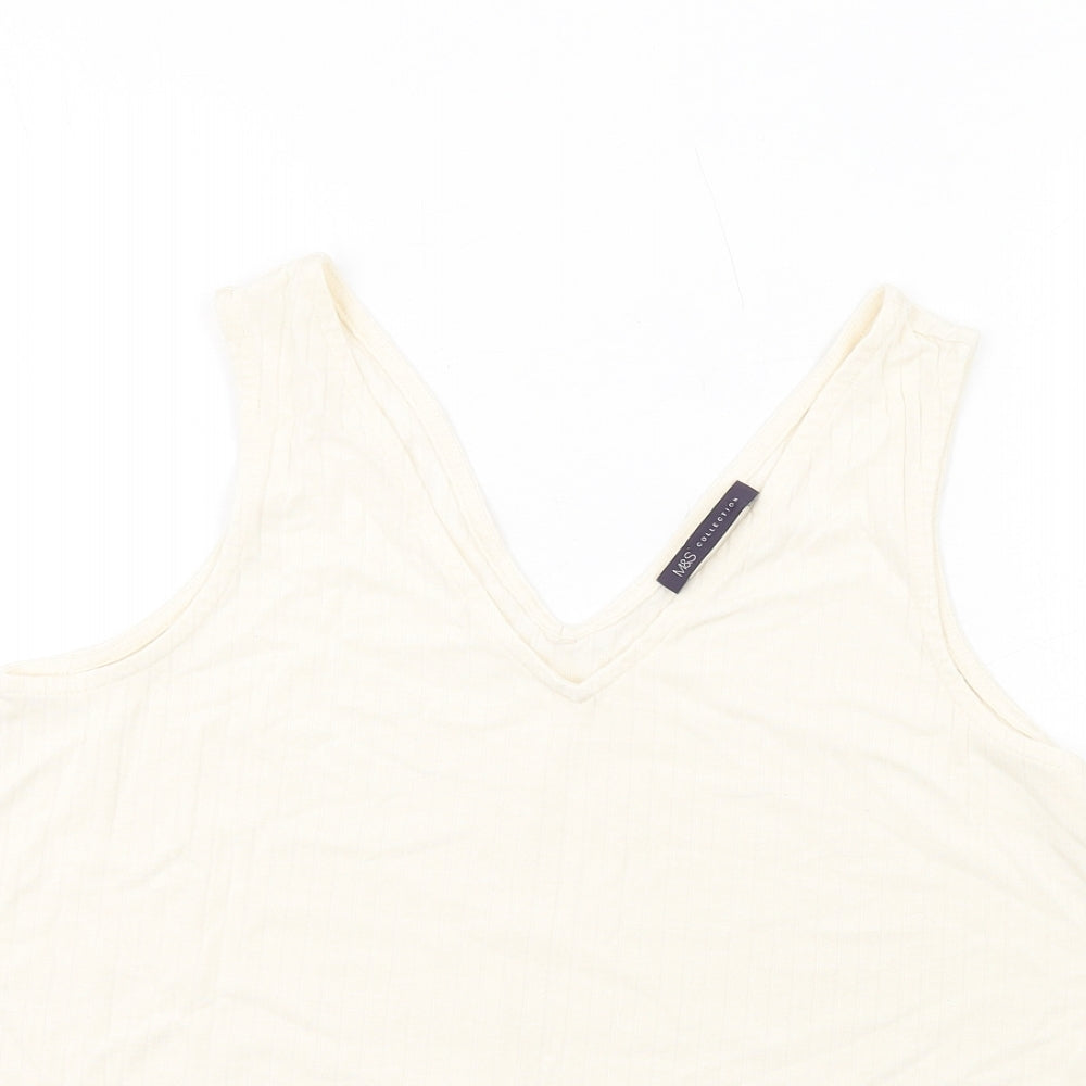 Womens UK Size 14 Marks and Spencer Ivory Basic Tank