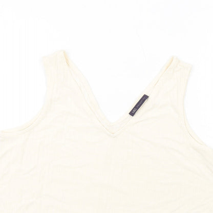 Womens UK Size 14 Marks and Spencer Ivory Basic Tank