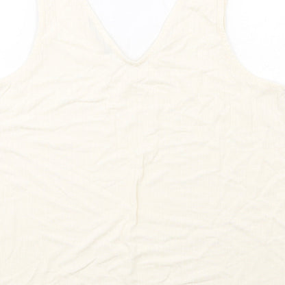 Womens UK Size 14 Marks and Spencer Ivory Basic Tank