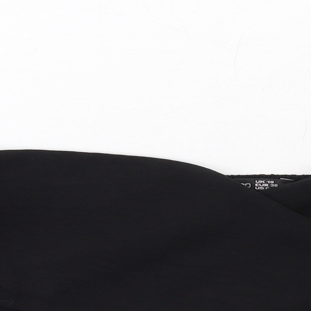 Boohoo Womens Black Polyester Cropped T-Shirt Size 10 Off the Shoulder