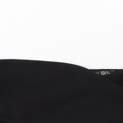 Boohoo Womens Black Polyester Cropped T-Shirt Size 10 Off the Shoulder