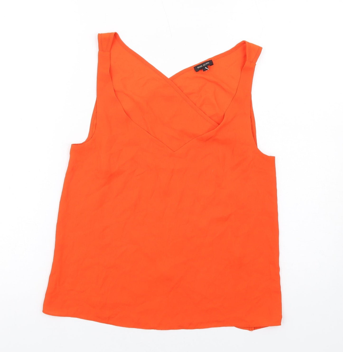 Womens UK Size 10 River Island Orange Basic Tank