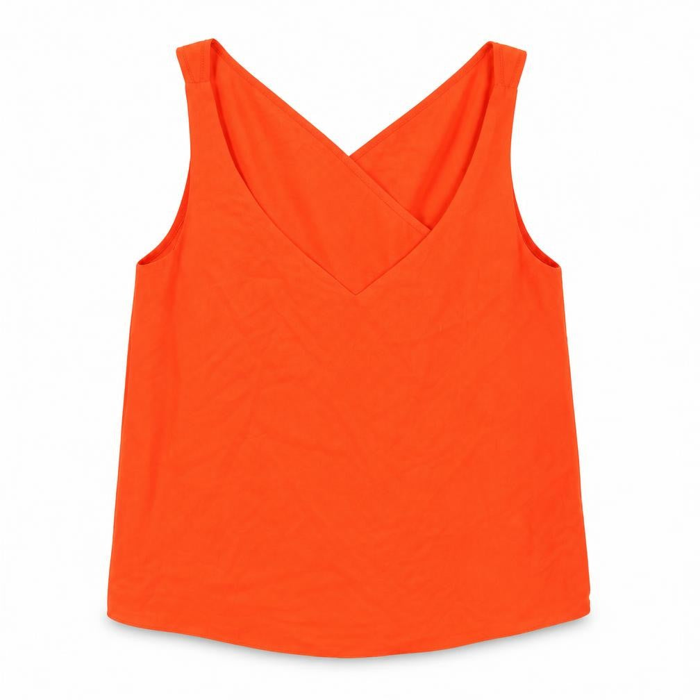 Womens UK Size 10 River Island Orange Basic Tank