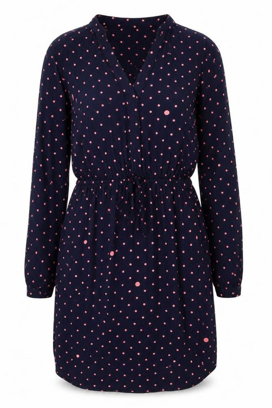 Gap Womens Blue Polka Dot Viscose A-Line Size M V-Neck Pullover