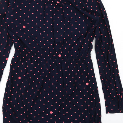 Gap Womens Blue Polka Dot Viscose A-Line Size M V-Neck Pullover