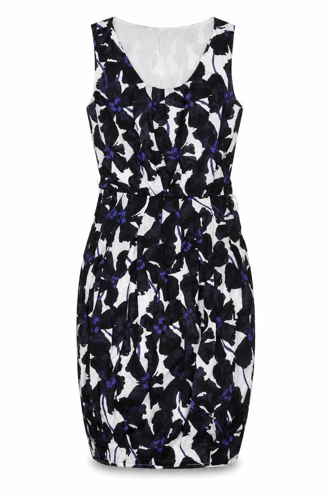 Full Circle Womens Multicoloured Geometric Cotton Pencil Dress Size 8 Scoop Neck Zip