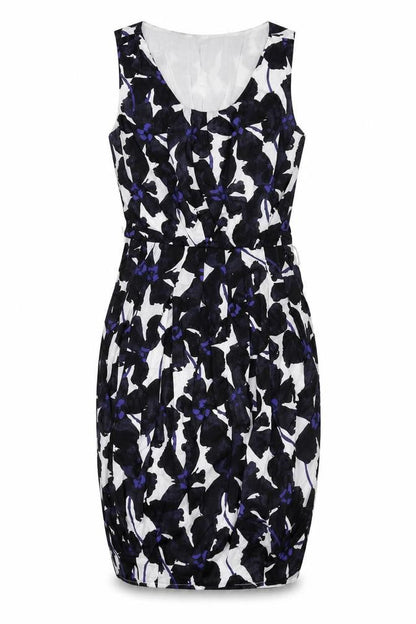 Full Circle Womens Multicoloured Geometric Cotton Pencil Dress Size 8 Scoop Neck Zip