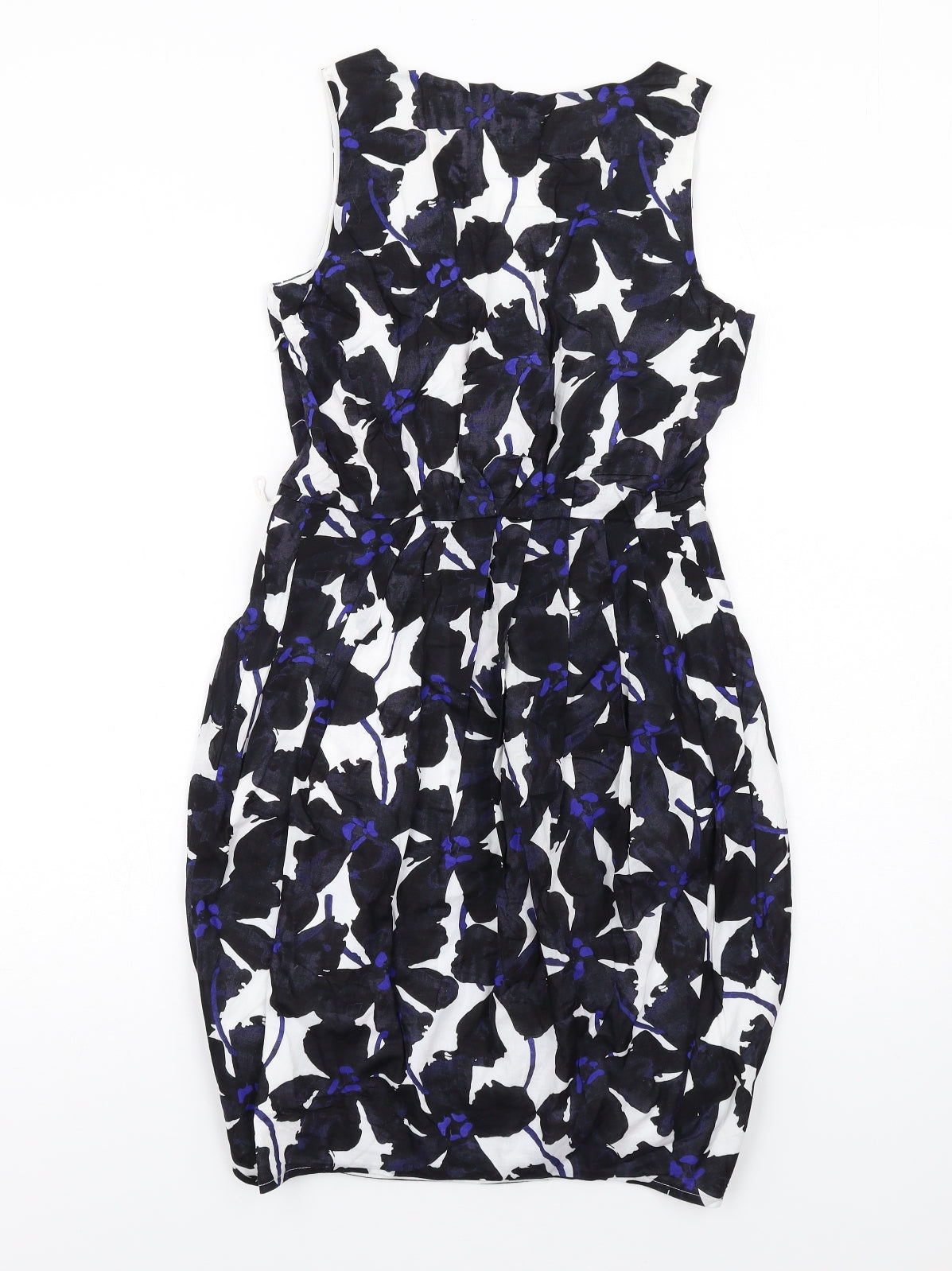 Full Circle Womens Multicoloured Geometric Cotton Pencil Dress Size 8 Scoop Neck Zip