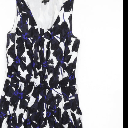 Full Circle Womens Multicoloured Geometric Cotton Pencil Dress Size 8 Scoop Neck Zip