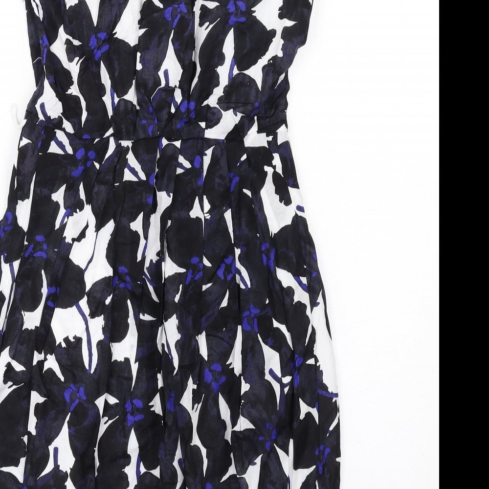 Full Circle Womens Multicoloured Geometric Cotton Pencil Dress Size 8 Scoop Neck Zip