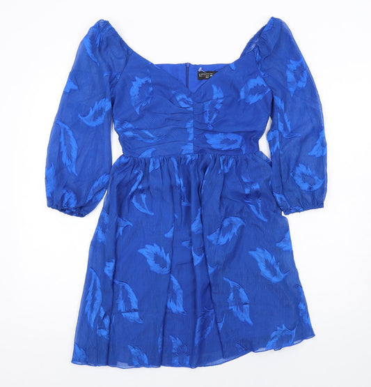 Little Mistress Womens Blue Polyester Fit & Flare Size 6 Sweetheart Zip