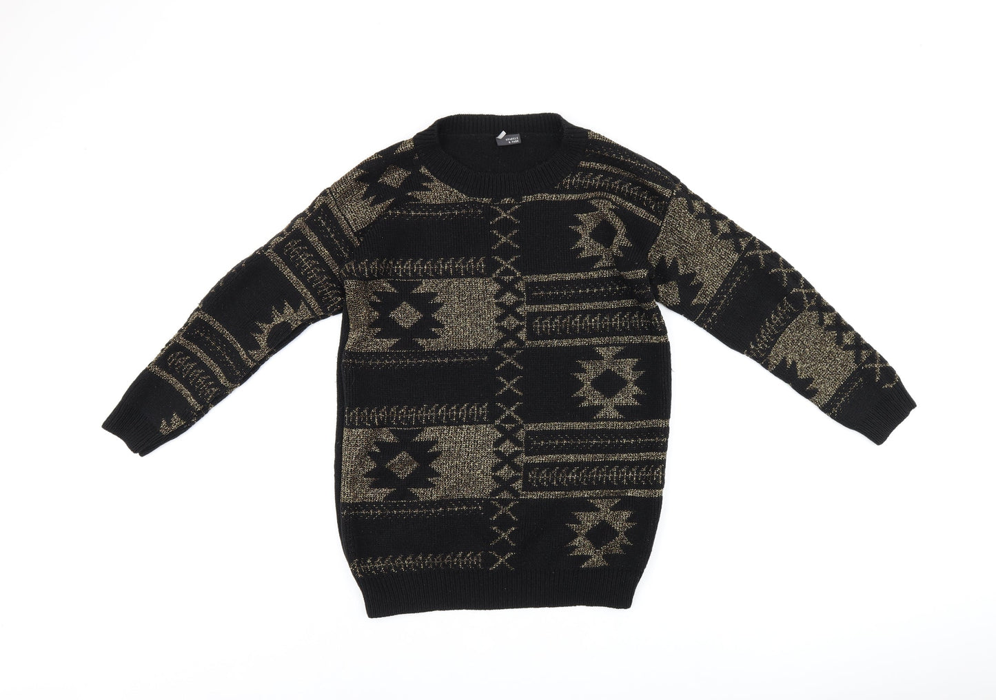 Womens UK Size S Sparkle & Fade Black Pullover Jumper